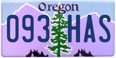 OR license plate 093HAS