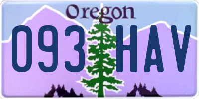 OR license plate 093HAV