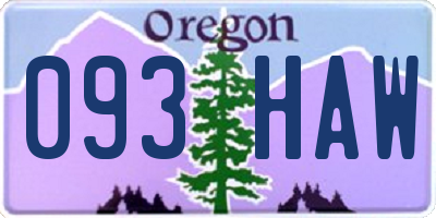 OR license plate 093HAW