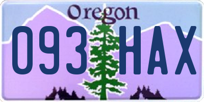 OR license plate 093HAX