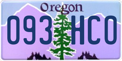 OR license plate 093HCO