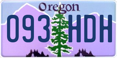 OR license plate 093HDH