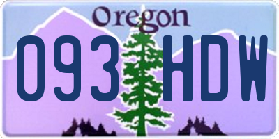 OR license plate 093HDW