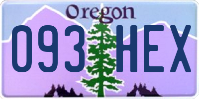 OR license plate 093HEX