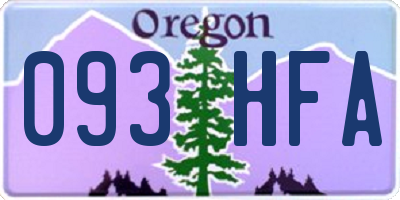 OR license plate 093HFA