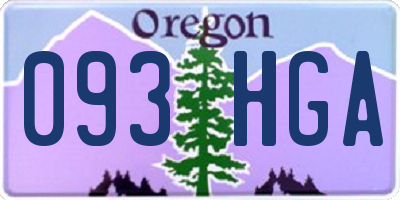 OR license plate 093HGA