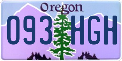 OR license plate 093HGH