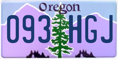 OR license plate 093HGJ