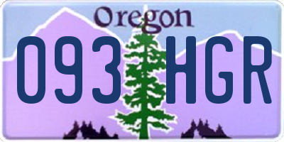 OR license plate 093HGR