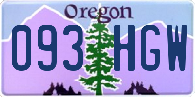 OR license plate 093HGW