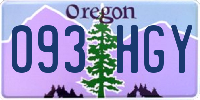 OR license plate 093HGY