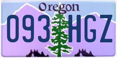 OR license plate 093HGZ