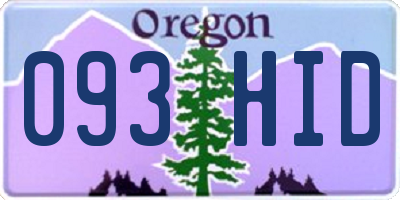 OR license plate 093HID