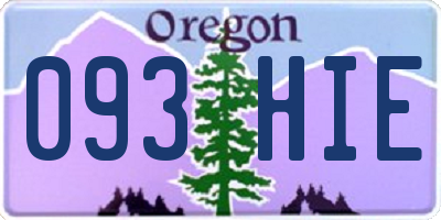 OR license plate 093HIE