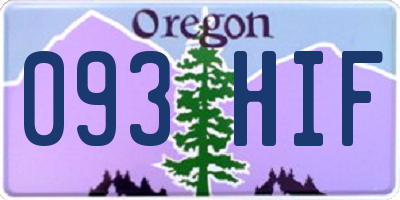 OR license plate 093HIF