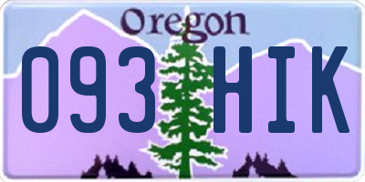 OR license plate 093HIK