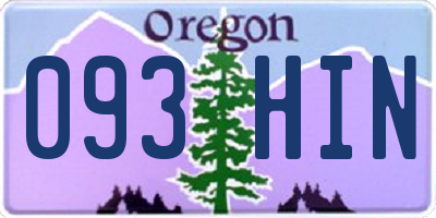 OR license plate 093HIN