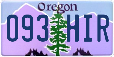 OR license plate 093HIR