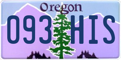 OR license plate 093HIS