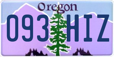 OR license plate 093HIZ