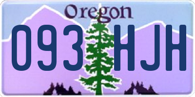 OR license plate 093HJH