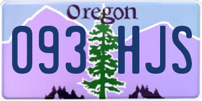 OR license plate 093HJS