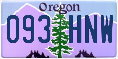 OR license plate 093HNW