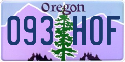 OR license plate 093HOF