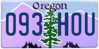 OR license plate 093HOU