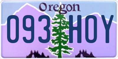 OR license plate 093HOY