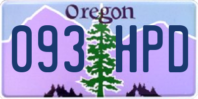 OR license plate 093HPD