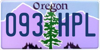 OR license plate 093HPL