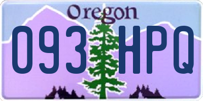 OR license plate 093HPQ