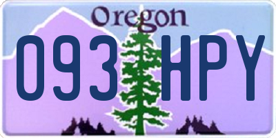 OR license plate 093HPY