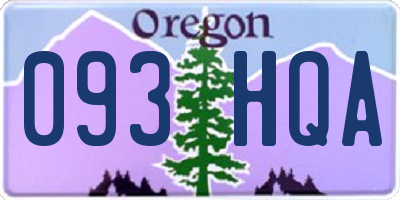 OR license plate 093HQA