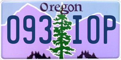 OR license plate 093IOP