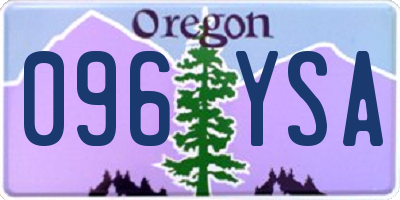 OR license plate 096YSA