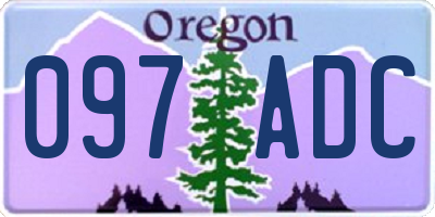 OR license plate 097ADC