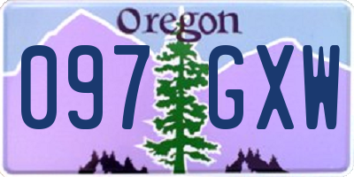 OR license plate 097GXW