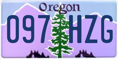 OR license plate 097HZG