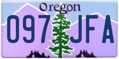 OR license plate 097JFA