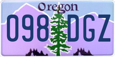 OR license plate 098DGZ