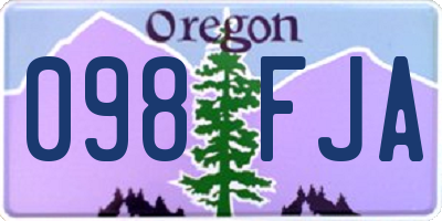 OR license plate 098FJA