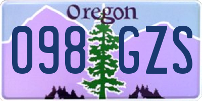 OR license plate 098GZS