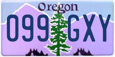 OR license plate 099GXY