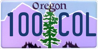 OR license plate 100COL
