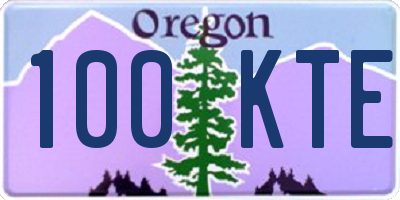 OR license plate 100KTE