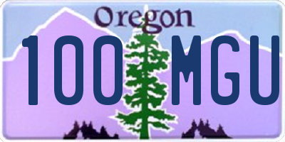OR license plate 100MGU