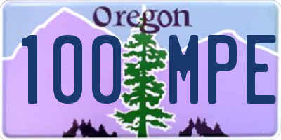 OR license plate 100MPE