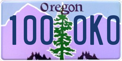 OR license plate 100OKO